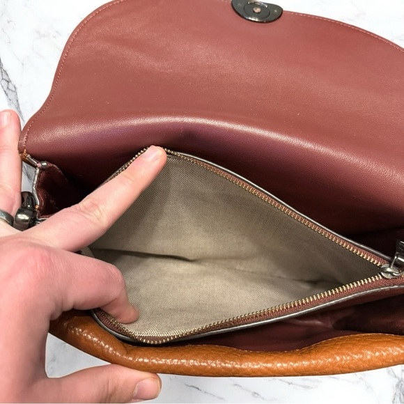 Coach Tan Leather Shoulder Bag - Picture 12 of 16